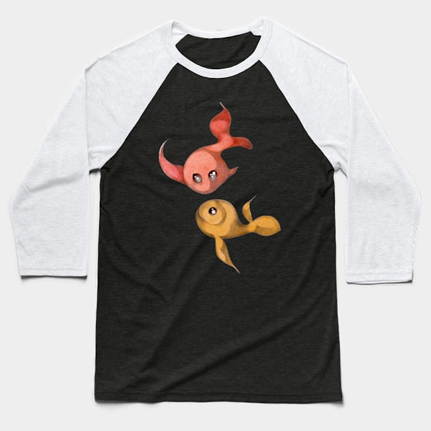 red fish yellow fish Baseball T-Shirt by federicocortese